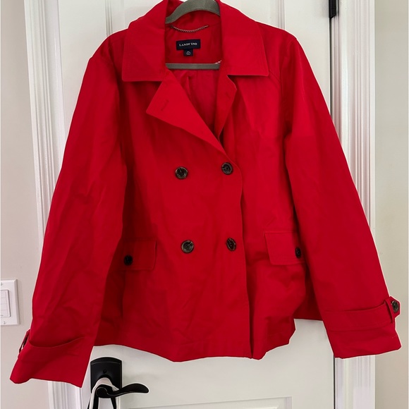 Lands End Peacoat Rain Coat Jacket XL - Picture 2 of 6
